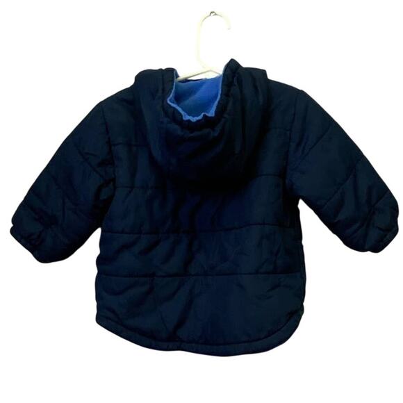 Faded Glory Boys 12M Long Sleeve Reversible Puffer Coat Fleece Full Zip Jacket - Picture 2 of 3